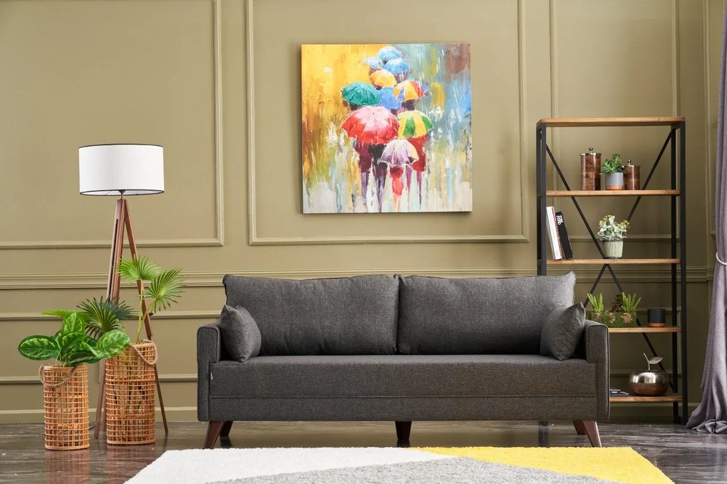 Sofá de 3 Lugares Bella – Antracite – 208x85x81 cm
