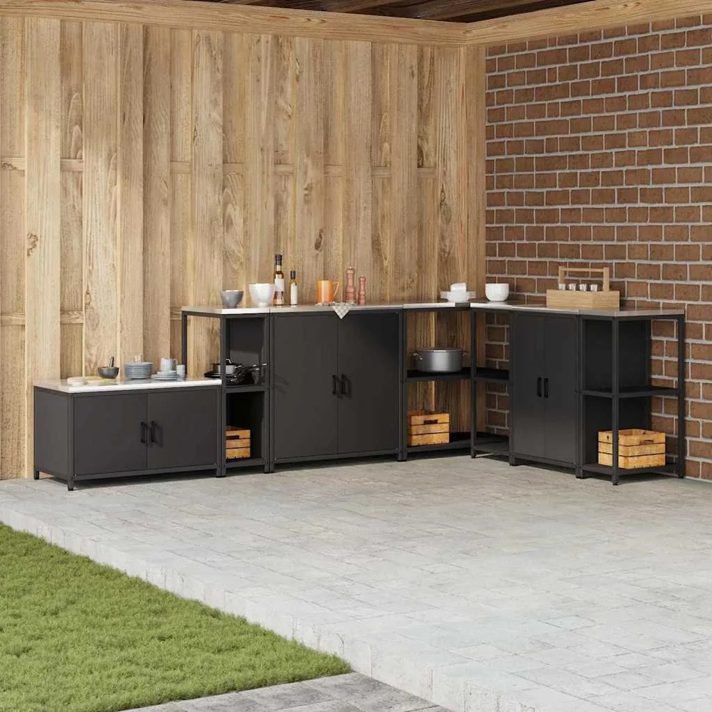 vidaXL Prateleira de Armazenamento de Cozinha Preto 60 x 50 x 92 cm