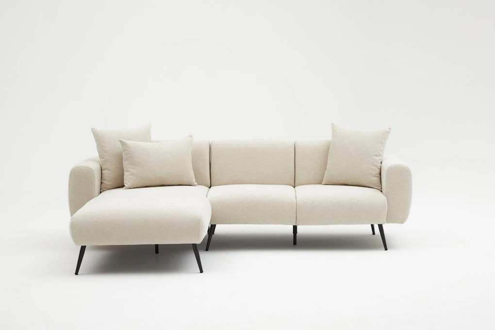 Sofá de Canto Side – Creme – 252x77x82 cm