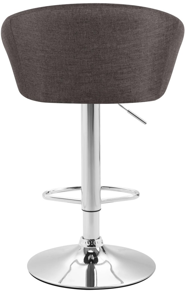 Banco de bar Miami em tecido e com estrutura cromada 55 x 86-106 x 51 cm Cinzento escuro