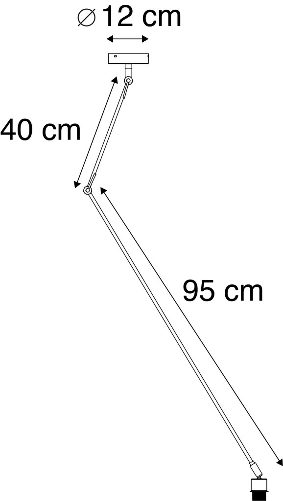 Candeeiro de suspensão em aço sem abajur ajustável - Blitz