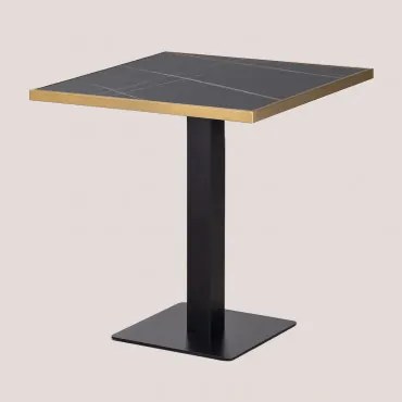Mesa De Bar Quadrada 70x70 Cm Em Grés Livanto Preto - Sklum