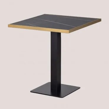 Mesa De Bar Quadrada Em Grés (70x70 Cm) Galliano Preto - Sklum