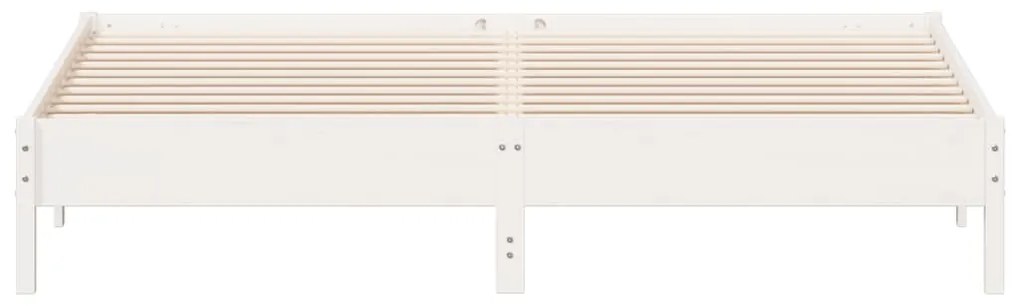 Cama sem colchão 200x200 cm madeira de pinho maciça branco