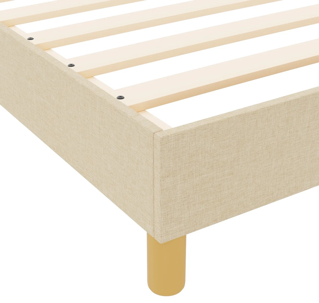 Cama vidaXL Creme 160x200 cm Tecido