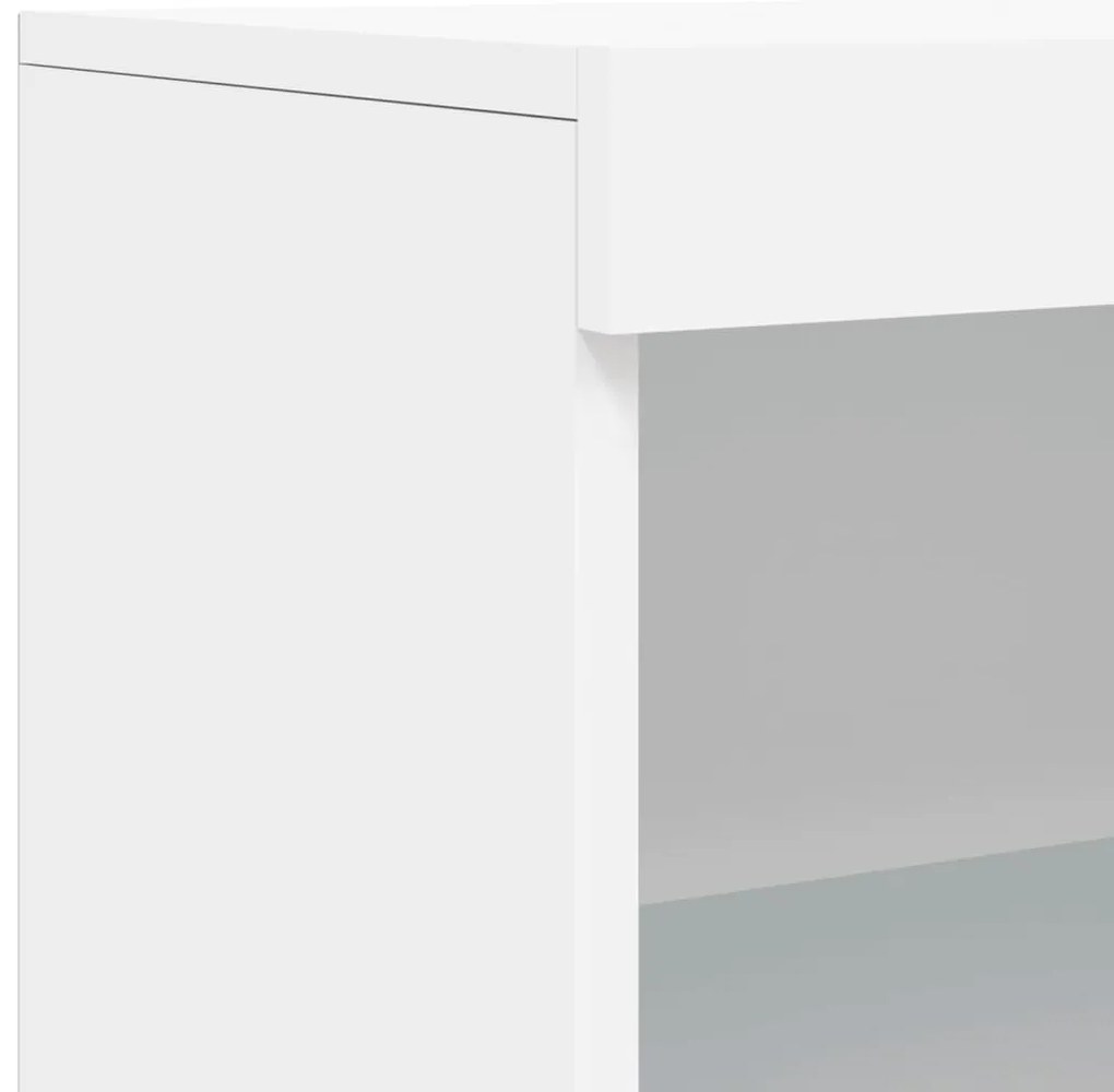 Aparador com luzes LED 60,5x37x100 cm branco