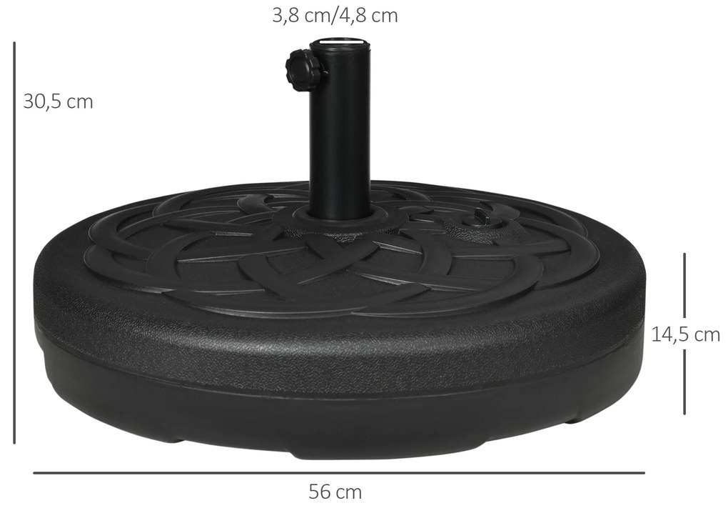 Base para Chapéu de Sol de PE Redonda Suporte para Chapéu de Sol 2,5kg