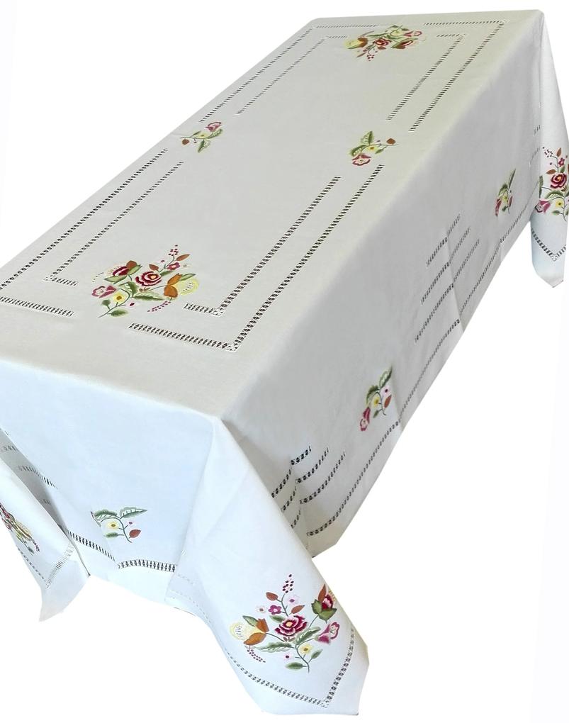 175x275 cm Toalha de mesa de linho bordada a mão - bordados da lixa - Toalha Creative Floral