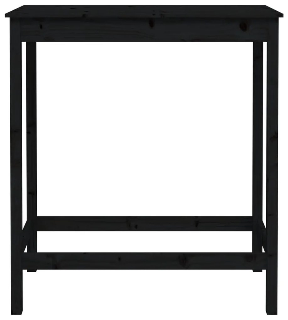 5 pcs conjunto de bar pinho maciço preto
