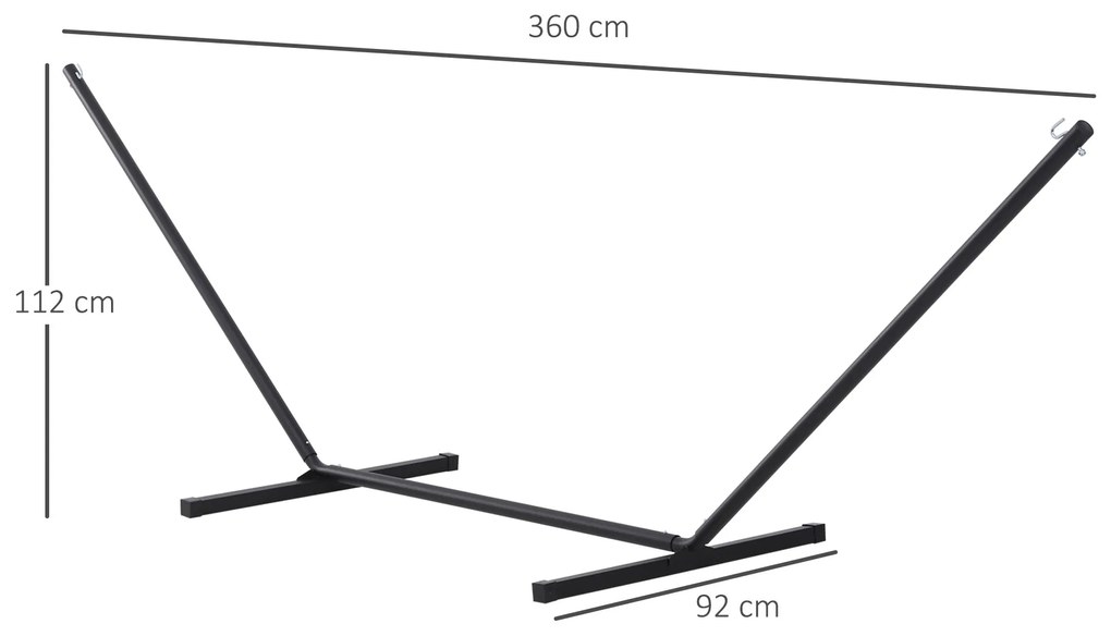 Outsunny Suporte para Cama de Rede de Metal Estrutura para Cama de Red