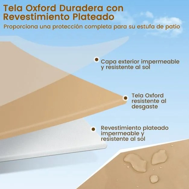 Capa para aquecedor de pátio 220 x 86,5 x 48,5 cm com fecho e bolsa de armazenamento impermeável, à prova de poeira, resistente ao vento, resistente,
