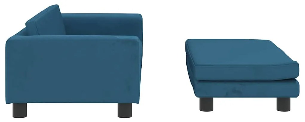 Cama para cães com extensão 100x50x30 cm veludo azul