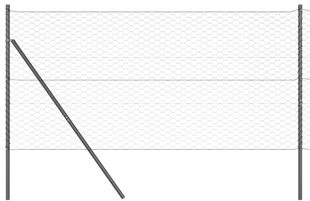 Conjunto de Cercas Conjunto de 2 Cinza Metal 25 x 1,2 m Durável