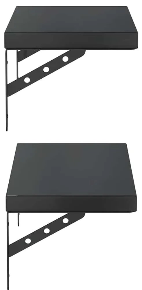 Prateleiras de parede 2 pcs 50x23,5 cm aço inoxidável prateado