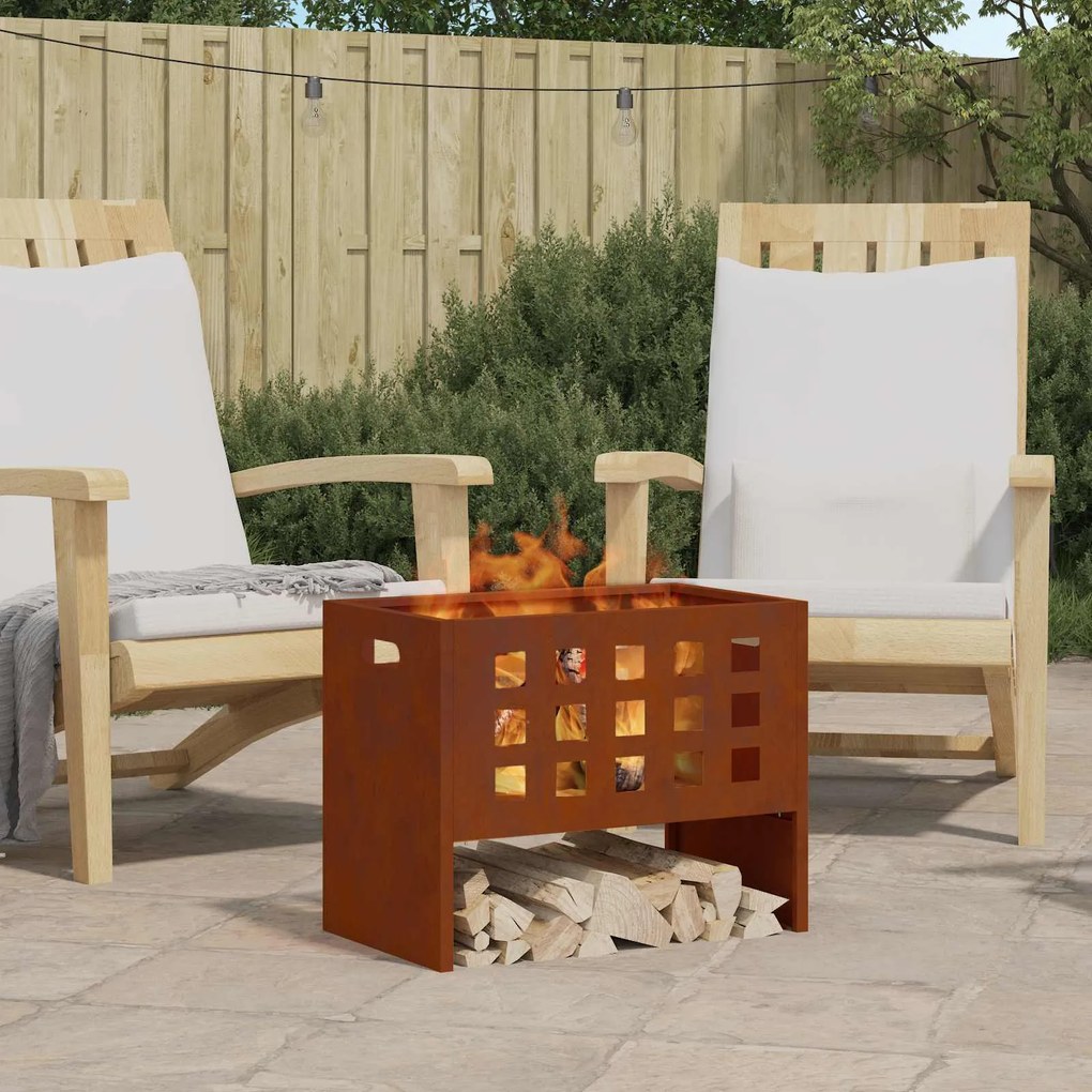 vidaXL Fire Pit Castanho 50 x 30 x 40 cm Aço