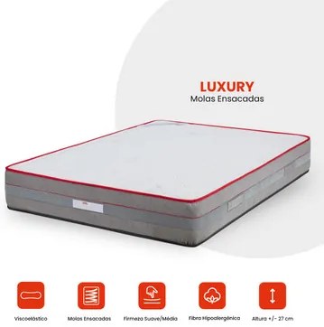 Colchão Luxury - Mola Ensacada 183 x 98 cm