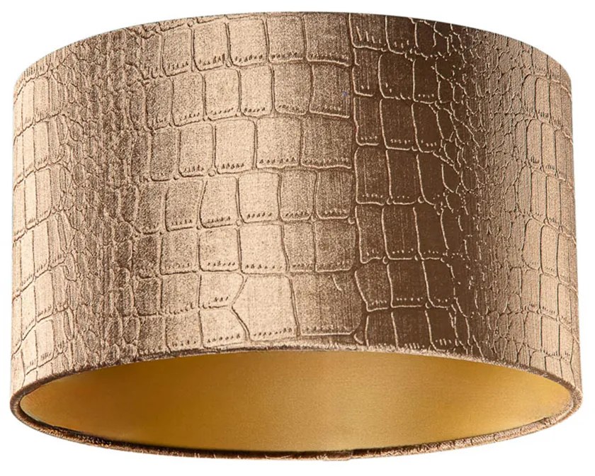 Abajur de Veludo com Design Crocodilo e Interior Dourado 35/35/20