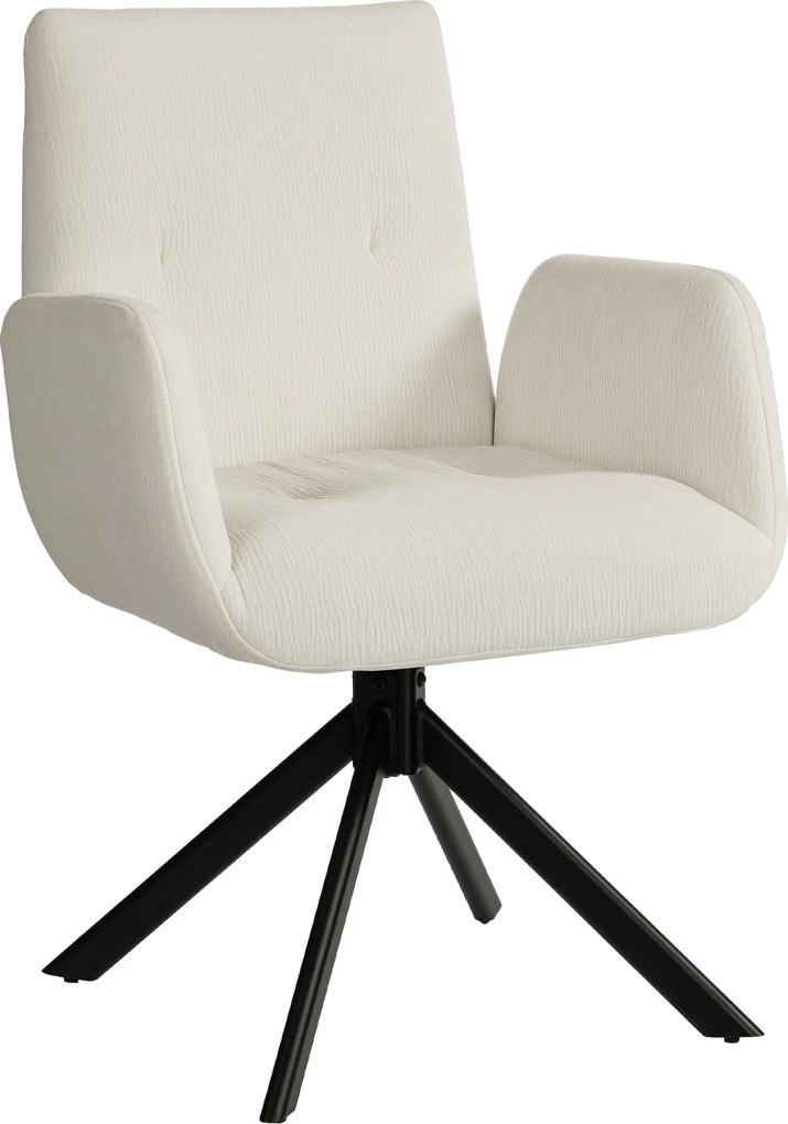 HOMCOM Poltrona estofada, poltrona de destaque, design moderno, giratória, até 120 kg, Creme branco | Aosom Portugal