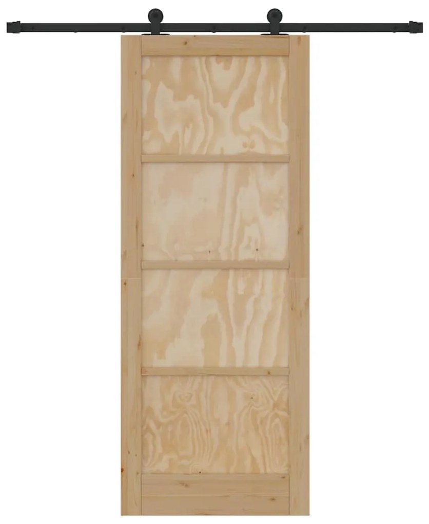 Porta Deslizante vidaXL com Conjunto de Ferragens 83x211 cm Madeira Ma