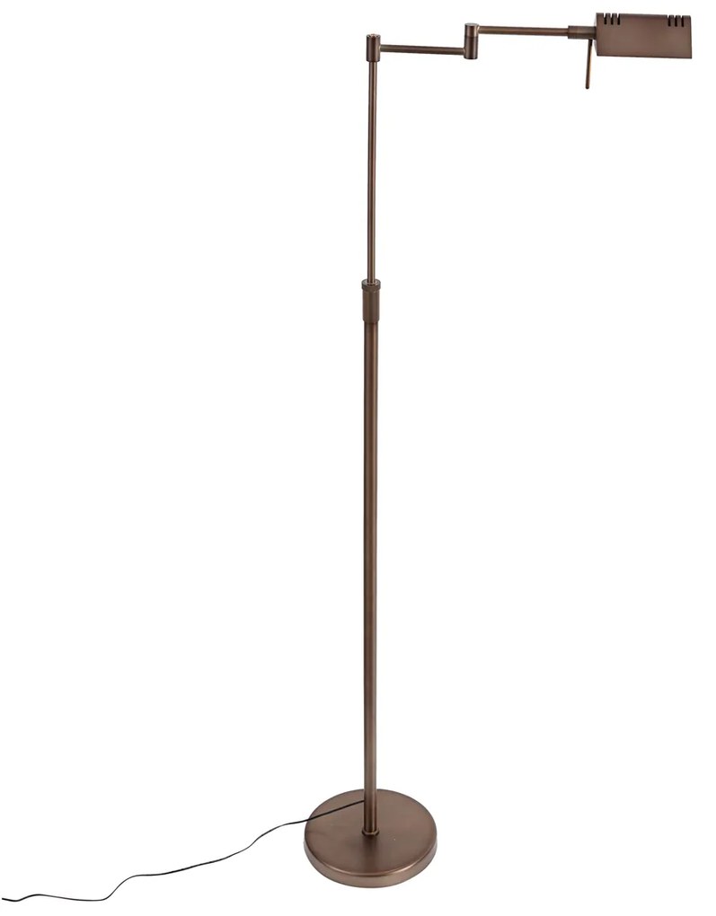 Candeeiro de pé de design bronze escuro incluindo LED com dimmer de toque - Notia Moderno