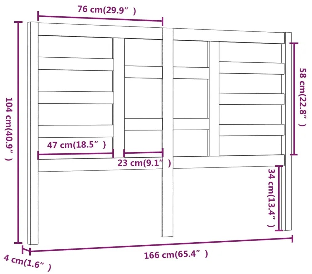 Cabeceira de cama 166x4x104 cm pinho maciço preto