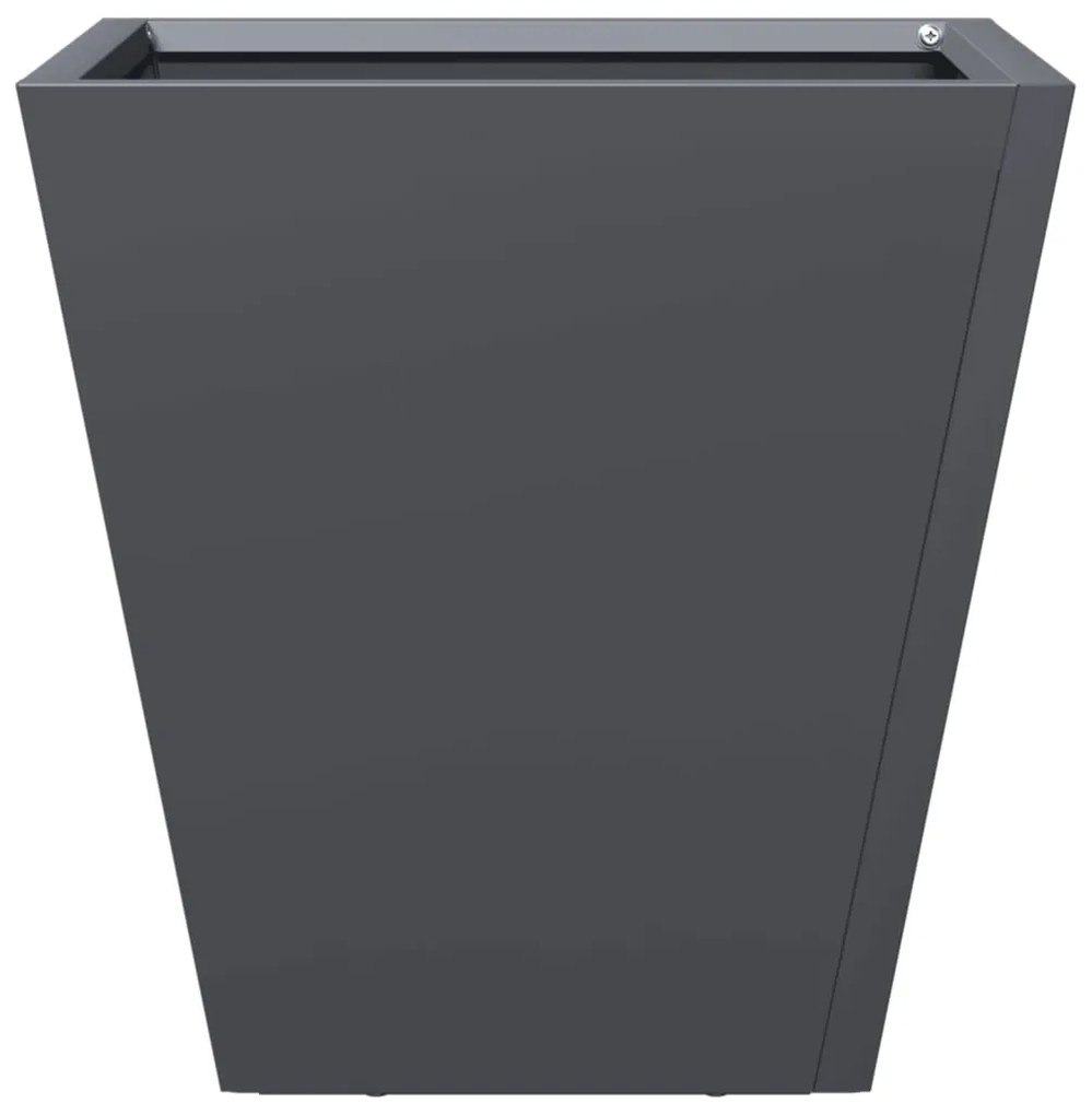 Vaso/floreira de jardim 2 pcs 30x30x30 cm aço antracite