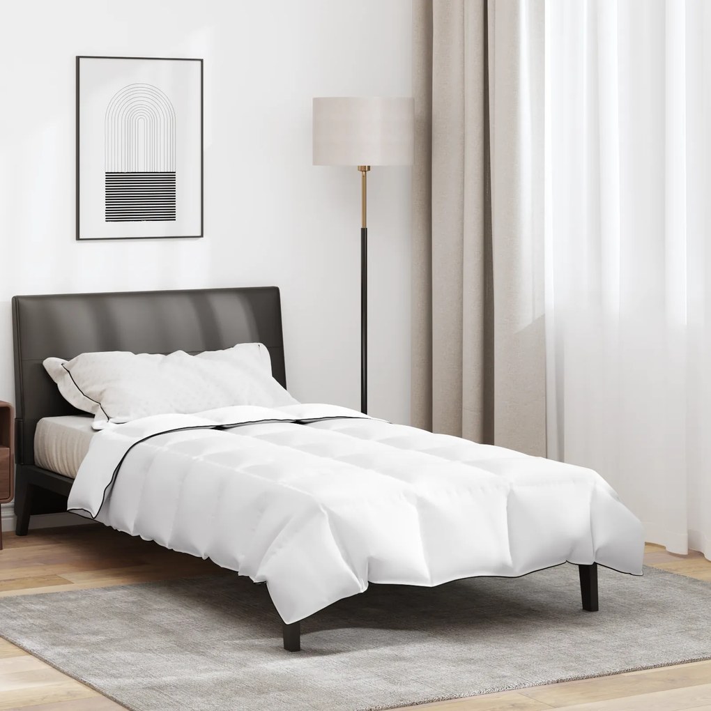 vidaXL Edredom de Inverno Branco 135 x 220 cm Poliéster pêssego 105gsm