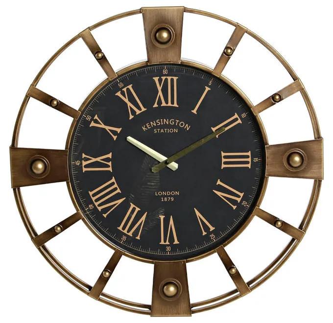 Relógio de Parede DKD Home Decor Preto Ferro Dourado (60 x 8 x 60 cm)