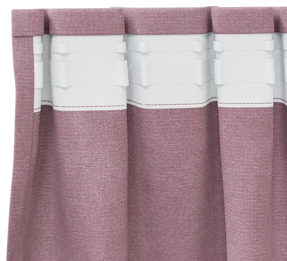 Cortinas Blackout vidaXL com fita superior 2 pcs Veludo Rosa Escuro