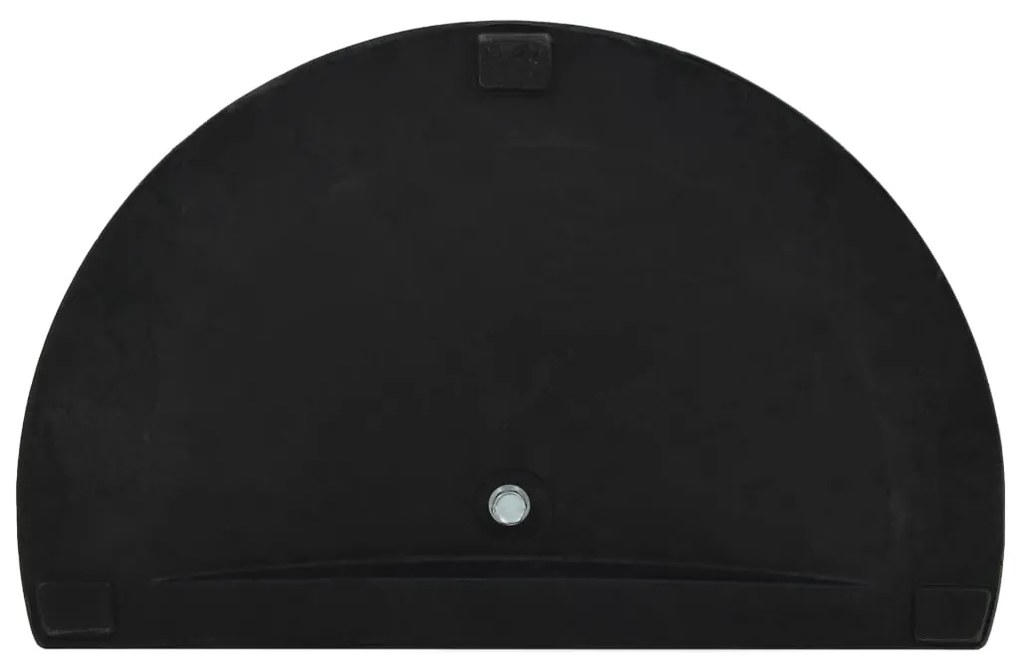 Base de guarda-sol semicircular poliresina 9 kg preto