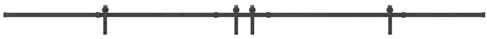 Kit de ferragens para porta deslizante 427 cm aço preto