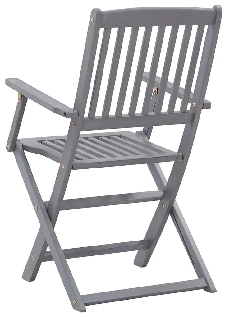 Cadeiras de exterior dobráveis 8 pcs madeira de acácia maciça