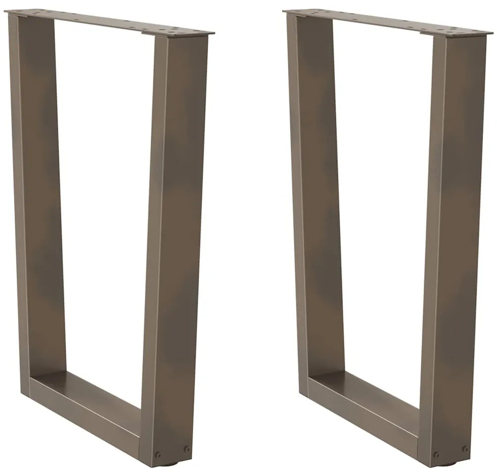 Pés para mesa de jantar em formato de V, 2 peças, aço natural, 60x(72-
