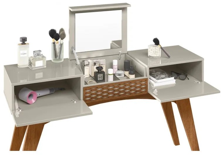 Mesa Consola ou Toucador STAR, MDP matte e casca de ovo, 136 x 37 cms