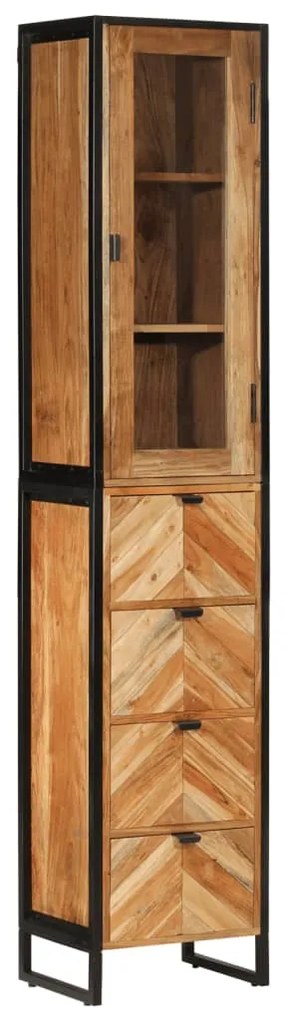 vidaXL Armário p/ casa de banho 40x27x190 cm ferro e acácia maciça