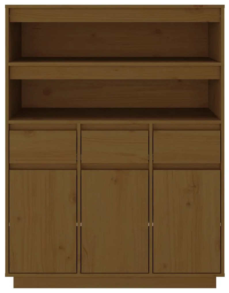 Aparador alto 89x40x116,5 cm pinho maciço castanho-mel
