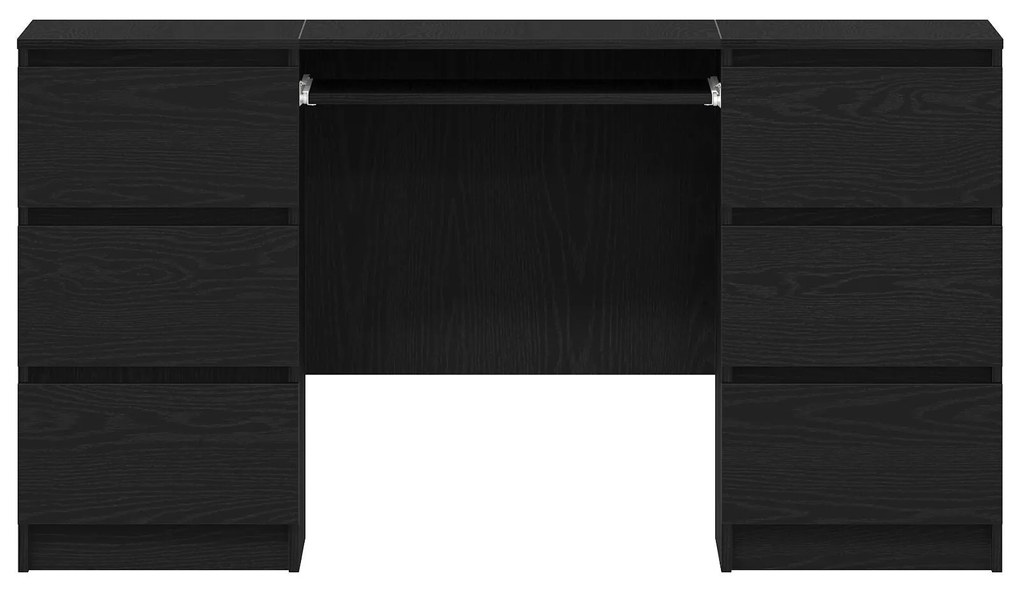 Mesas 2 pcs Madeira de Carvalho Preta 140x50x76 cm Madeira de Engenhar