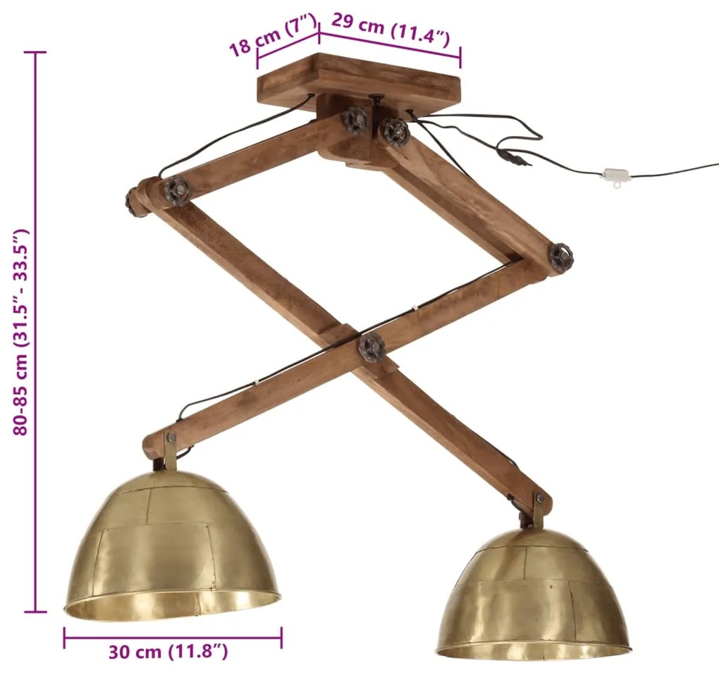 Candeeiro de teto 25 W 29x18x85 cm E27 bronze antigo