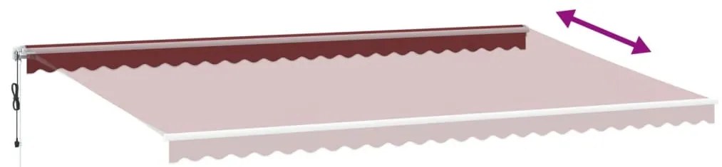 Toldo retrátil automático 600x300 cm bordô