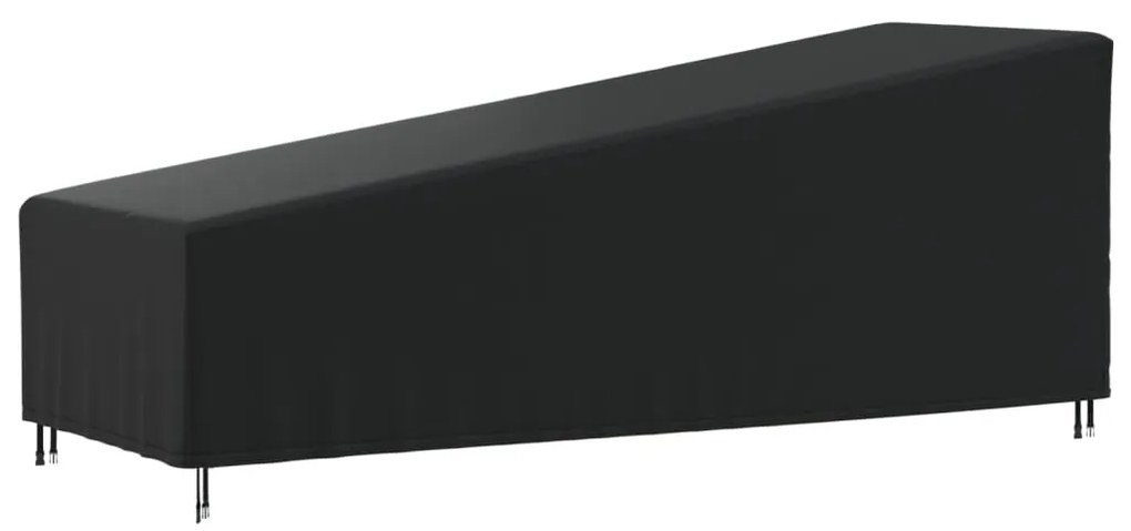 vidaXL Capa para espreguiçadeira 210x80x45/75 cm 420D oxford preto