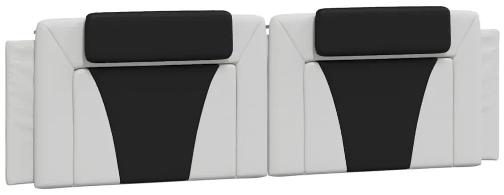 Cama com colchão 180x200 cm couro artificial preto e branco