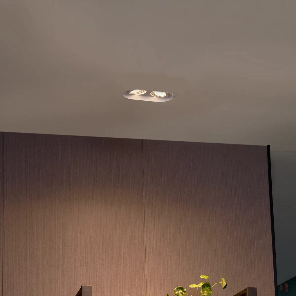 Foco embutido redondo branco GU10 50mm 2-luzes - Hubs