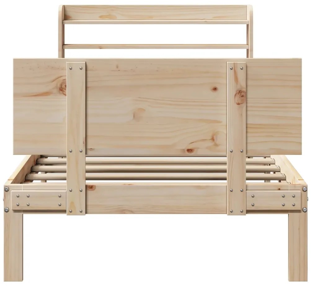 Estrutura de cama com cabeceira 90x200 cm pinho maciço