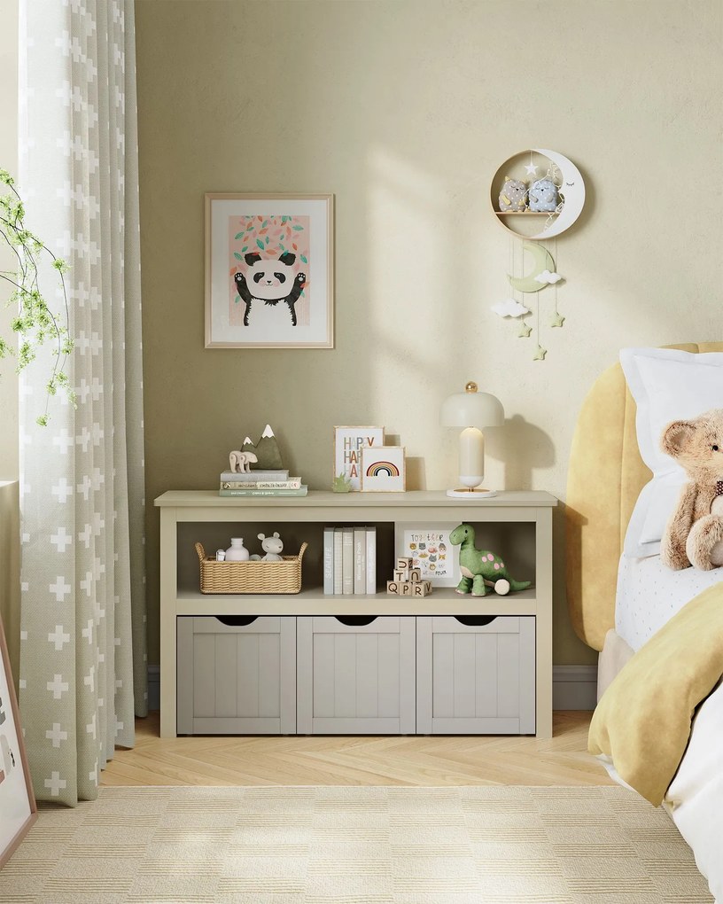 Estante para crianças com Rodas 30 x 102 x 60 cm bege areia