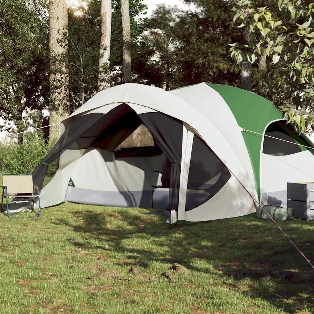 Tenda familiar estilo cabana para 6 pessoas impermeável verde