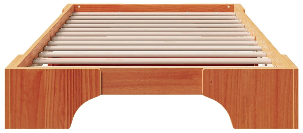 Estrutura de Cama Castanho Encerado Madeira 90 x 200 cm Simples