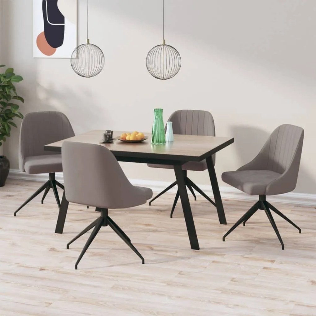 vidaXL Cadeiras de jantar 4 pcs veludo cinzento-claro