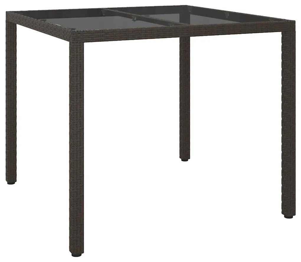 Mesa de Jantar de Jardim Castanho 90x90x75 cm Vime de PE