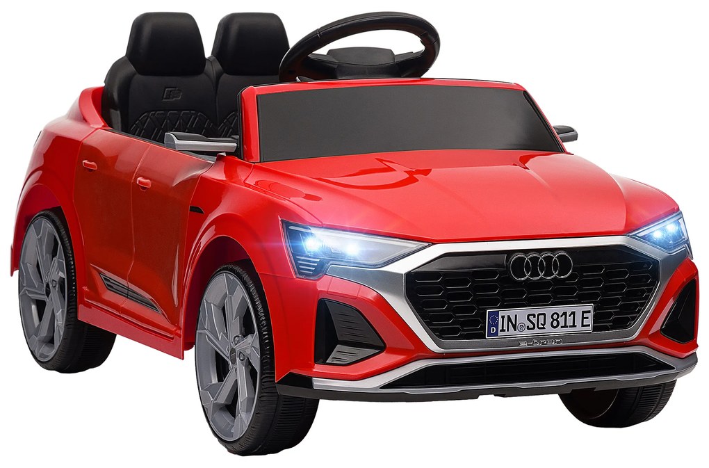 AIYAPLAY Carro Elétrico para Crianças Carro Audi Q8 Etron Sportback Infantil 12V Faróis Buzina e Música 98x49,5x43 cm Vermelho | Aosom Portugal