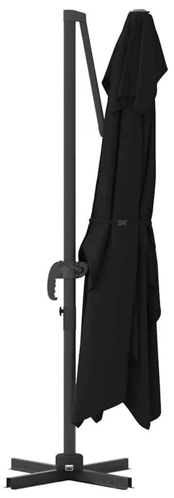 Guarda-Sol Cantilever Roma Preto 352x251x260 cm em Alumínio